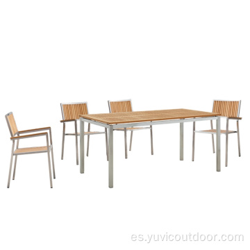 Conjunto de comedor al aire libre de teca de muebles de exterior